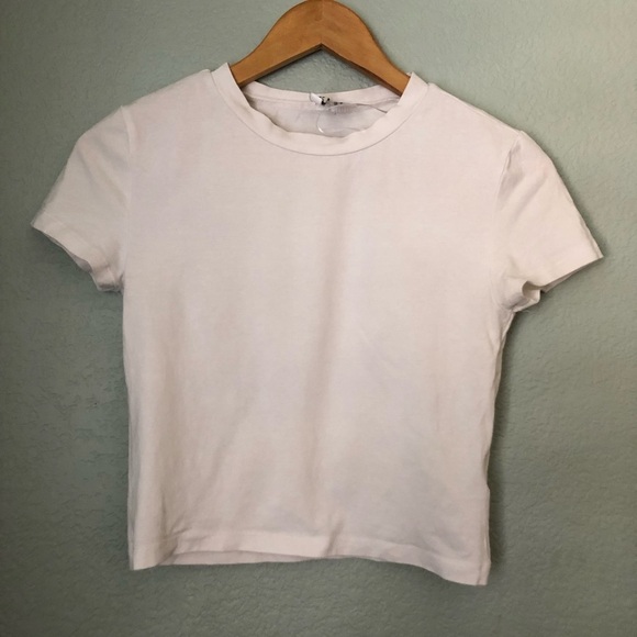 DIVIDED H&M Classic White Crop Top  T-Shirt Medium - Picture 1 of 5
